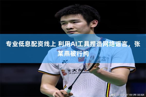 专业低息配资线上 利用AI工具捏造网络谣言，张某燕被行拘