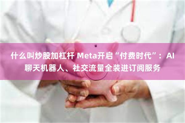 什么叫炒股加杠杆 Meta开启“付费时代”：AI聊天机器人、社交流量全装进订阅服务