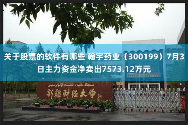 关于股票的软件有哪些 翰宇药业（300199）7月3日主力资金净卖出7573.12万元