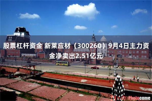 股票杠杆资金 新莱应材（300260）9月4日主力资金净卖出2.51亿元