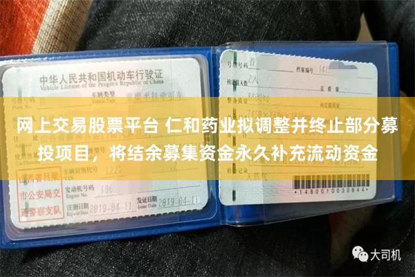 网上交易股票平台 仁和药业拟调整并终止部分募投项目，将结余募集资金永久补充流动资金