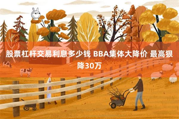 股票杠杆交易利息多少钱 BBA集体大降价 最高狠降30万