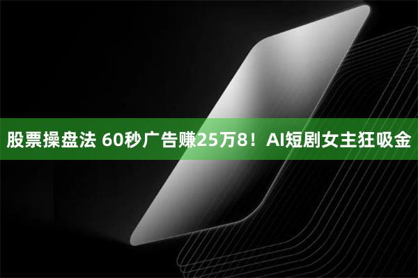 股票操盘法 60秒广告赚25万8！AI短剧女主狂吸金