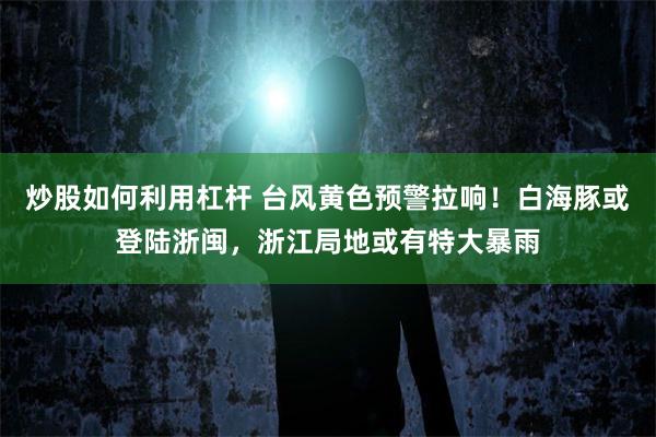 炒股如何利用杠杆 台风黄色预警拉响！白海豚或登陆浙闽，浙江局地或有特大暴雨