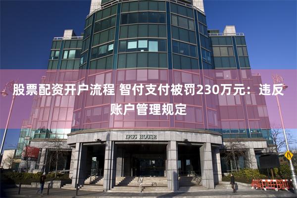 股票配资开户流程 智付支付被罚230万元：违反账户管理规定