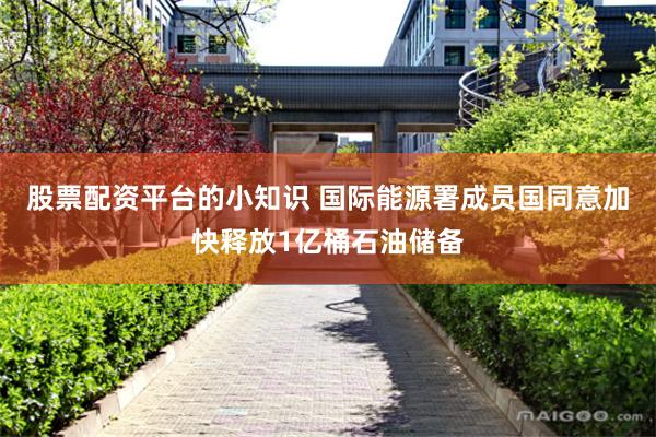 股票配资平台的小知识 国际能源署成员国同意加快释放1亿桶石油储备